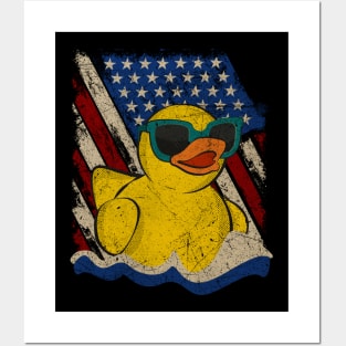 Vintage USA Flag Patriotic Rubber Duck Posters and Art